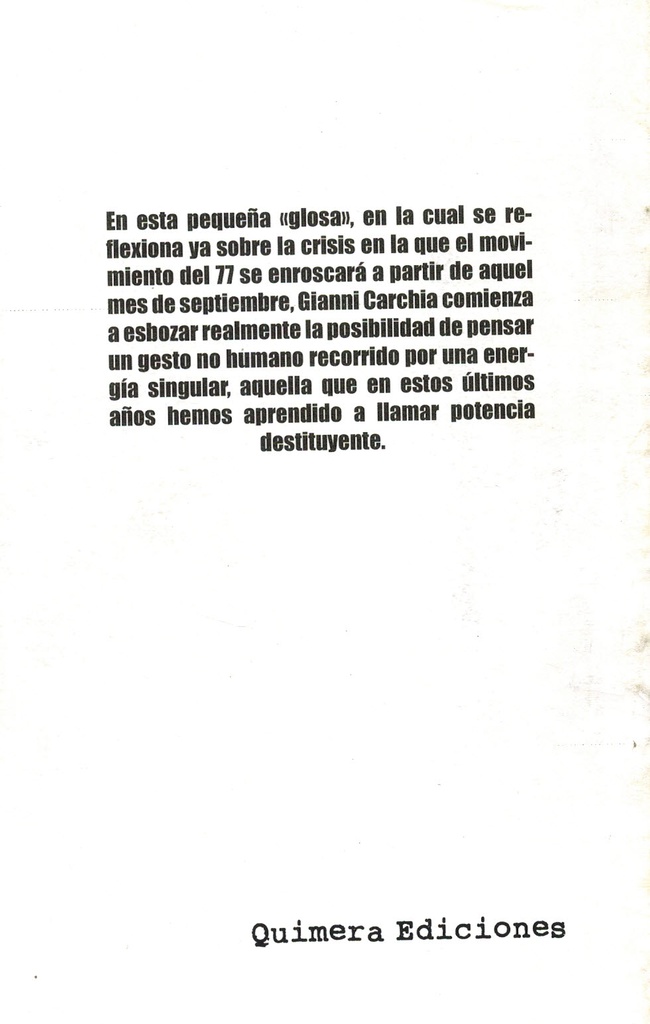 Glosas sobre el humanismo - Gianni Carchia