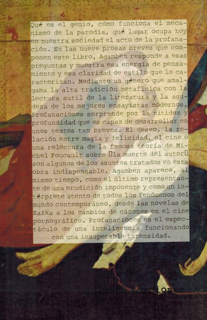 Profanaciones - Giorgio Agambem