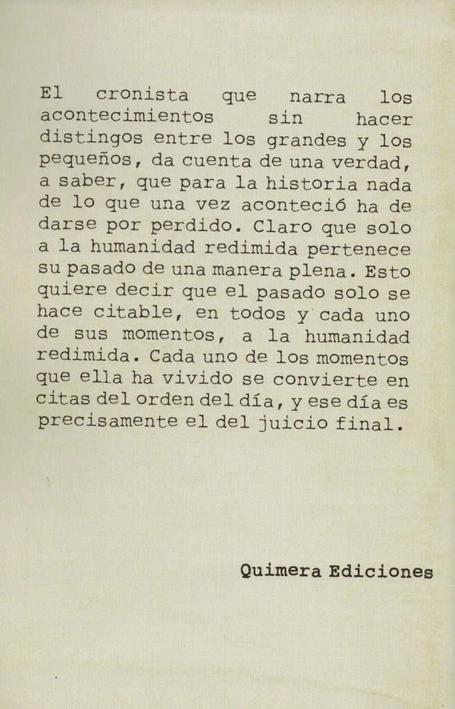 Tesis sobre el concepto de Historia y otros fragmentos - Walter Benjamin