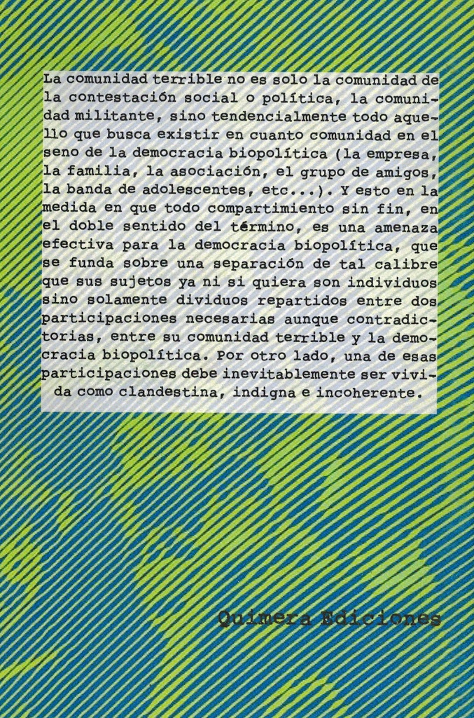 Tesis sobre la comunidad terrible - Tiqqun